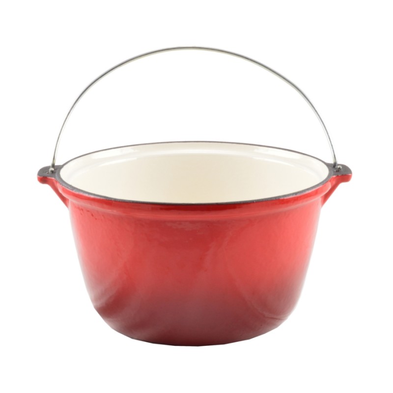 Ceaun din fonta emailata, culoare rosu, 5 litri, Perfect Home, 13253 - 1 Ceaun din fonta emailata, culoare rosu, 5 litri, Perfect Home, 13253 - 1