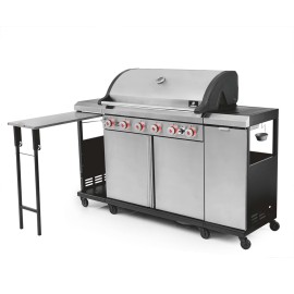 Bucatarie de exterior pe gaz Grill Chef Landmann 22174, 6 arzatoare inox si 1 arzator ceramic infrarosu MaxX-Zone - 1