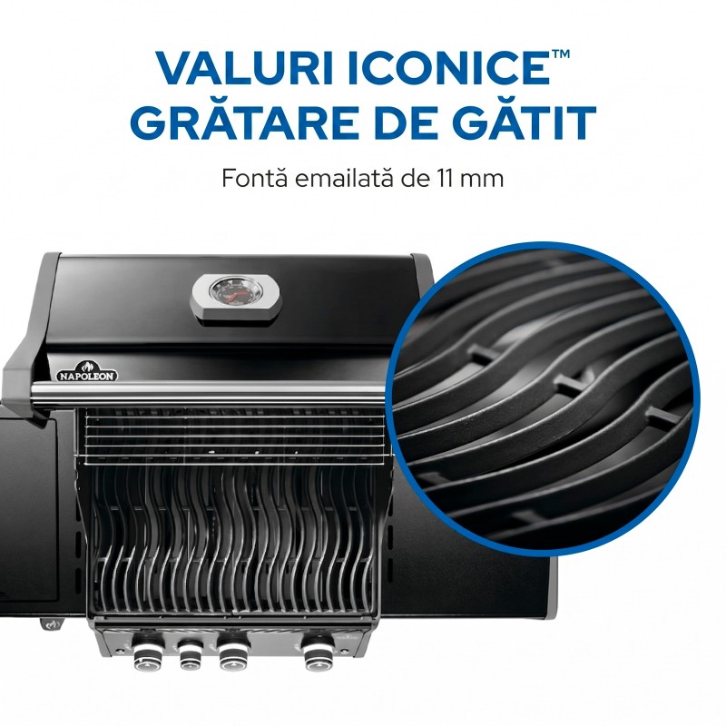 Napoleon Rogue 425 Gratar gaz 3 arz., lateral, spate IR