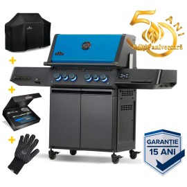 Editie aniversara - Gratar pe gaz cu 4 arzatoare principale, arzator spate, arzator lateral infrarosu, Napoleon Prestige P500 Phantom, P500VXRSIBPK-PHM-50