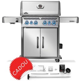 Gratar pe gaz din inox cu 4 arzatoare principale, arzator spate, arzator lateral infrarosu, Napoleon Rogue 525 Pro S RPS525RSIBP