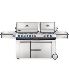 Gratar pe gaz din inox, cu 6 arzatoare principale, arzator spate infrarosu, arzator lateral infrarosu si cutie pentru gheata Nap