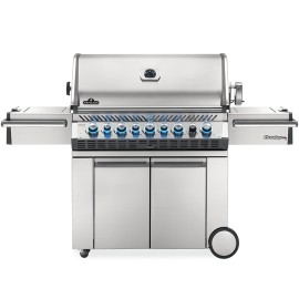 Gratar pe gaz natural din inox, cu 5 arzatoare principale, arzator spate infrarosu, arzator lateral infrarosu si cutie pentru gh