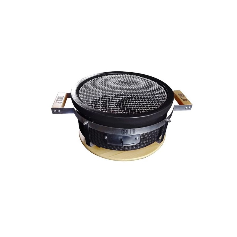 Gratar ceramic rotund, pe carbuni Shichirin negru Griller GRLLR Tokyo GR-22-16 Gratar ceramic rotund, pe carbuni Shichirin negru Griller GRLLR Tokyo GR-22-16
