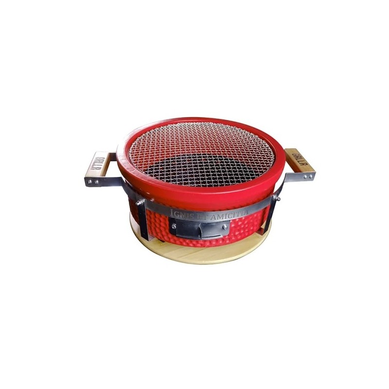 Gratar ceramic rotund, pe carbuni Shichirin rosu Griller GRLLR Tokyo GR-22-17 Gratar ceramic rotund, pe carbuni Shichirin rosu Griller GRLLR Tokyo GR-22-17