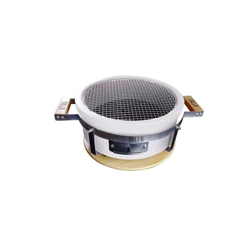 Gratar ceramic rotund, pe carbuni Shichirin alb Griller GRLLR Tokyo GR-22-18 Gratar ceramic rotund, pe carbuni Shichirin alb Griller GRLLR Tokyo GR-22-18