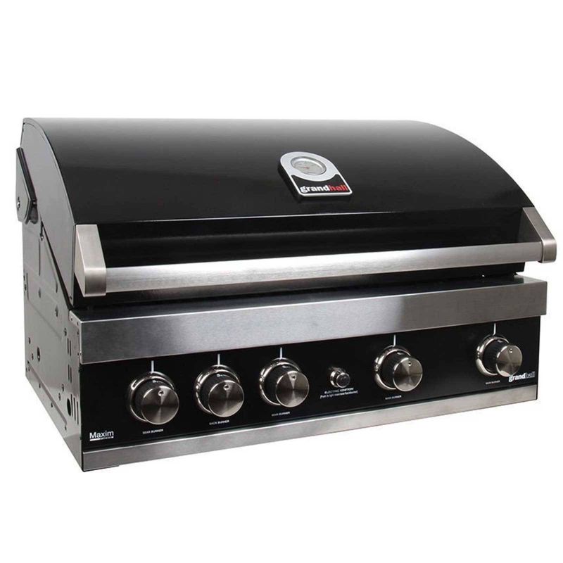 Gratar pe gaz cu 5 arzatoare (3 inox + 2 infrarosu), incastrabil, gratare din fonta, Grandhall Maxim GTI4B-V B03433320A - 1 Gratar pe gaz cu 5 arzatoare (3 inox + 2 infrarosu), incastrabil, gratare din fonta, Grandhall Maxim GTI4B-V B03433320A - 1