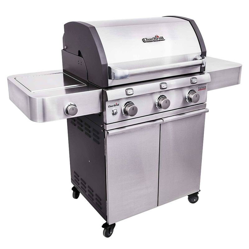 Gratar pe gaz din otel inoxidabil non-magnetic Char-Broil Platinum 3400S, 3 arzatoare din inox, TRU-Infrared 140861 - 1