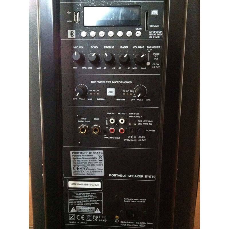 Boxa activa portabila Ibiza difuzor 38cm 800W USB/SD/BT/UHF PORT15UHF-BT - 7