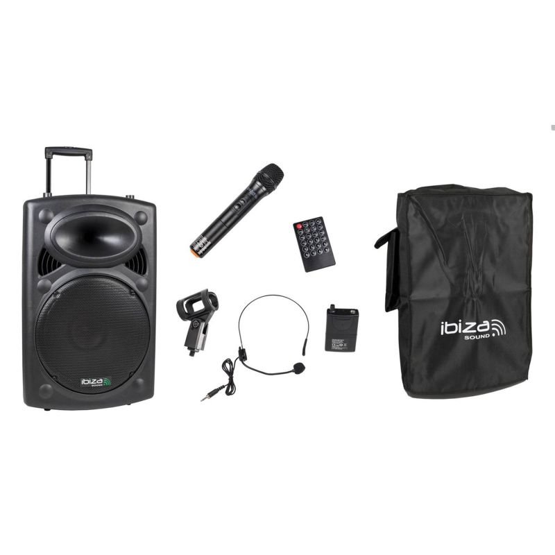 Boxa activa portabila Ibiza difuzor 38cm 800W USB/SD/BT/UHF PORT15UHF-BT - 9