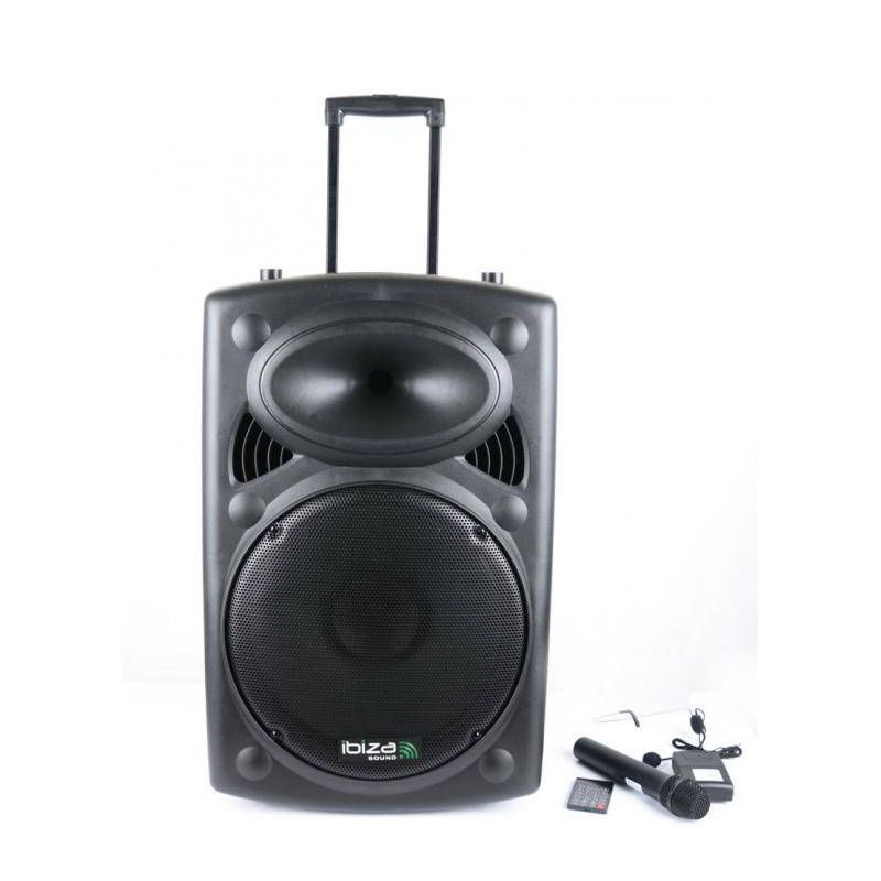 Boxa activa portabila Ibiza difuzor 38cm 800W USB/SD/BT/UHF PORT15UHF-BT - 2