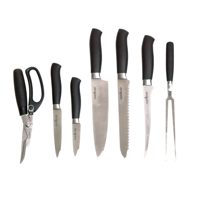 Set profesional 9 piese, 5 cutite, furculita, foarfeca, husa si placa taiere Camp Chef CC-KSET9 - 1