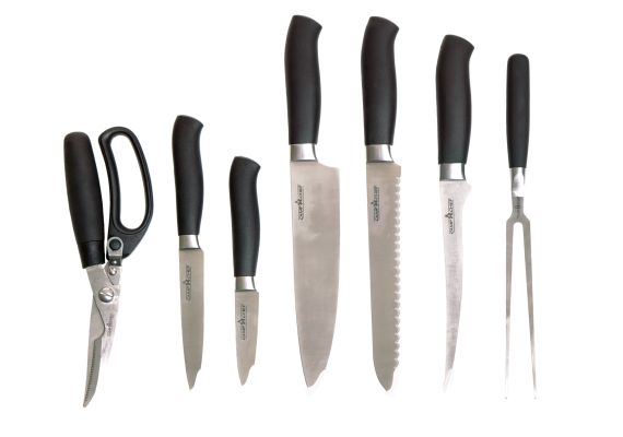 Set profesional 9 piese, 5 cutite, furculita, foarfeca, husa si placa taiere Camp Chef CC-KSET9 - 1 Set profesional 9 piese, 5 cutite, furculita, foarfeca, husa si placa taiere Camp Chef CC-KSET9 - 1