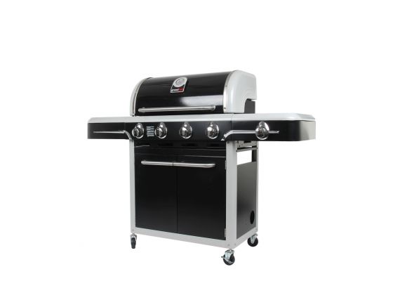 Gratar pe gaz cu 5 arzatoare din inox, gratare si plita din fonta, Grand Hall Bel Air Black K04000104A - 1 Gratar pe gaz cu 5 arzatoare din inox, gratare si plita din fonta, Grand Hall Bel Air Black K04000104A - 1