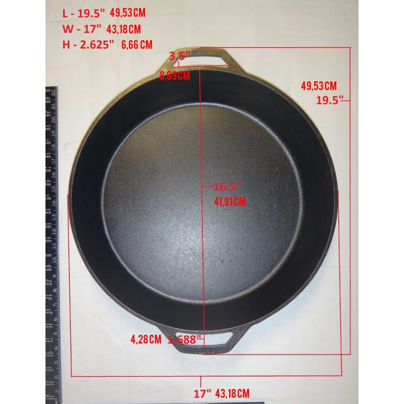 Tigaie adanca rotunda din fonta cu manere Lodge 43 cm L-17SK3 - 9