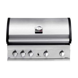 Gratar pe gaz cu 5 arzatoare (4 inox + 1 infrarosu), incastrabil, grile inox, plita fonta, Grandhall Elite GT4S-S K04000202A - 1