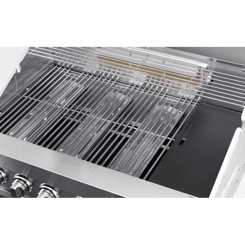 Gratar pe gaz cu 5 arzatoare (4 inox + 1 infrarosu), incastrabil, grile inox, plita fonta, Grandhall Elite GT4S-S K04000202A - 1