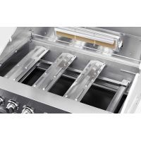 Gratar pe gaz cu 5 arzatoare (4 inox + 1 infrarosu), incastrabil, grile inox, plita fonta, Grandhall Elite GT4S-S K04000202A - 1