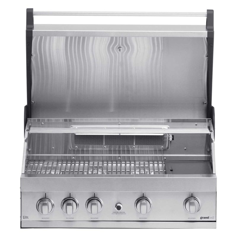 Gratar pe gaz cu 5 arzatoare (4 inox + 1 infrarosu), incastrabil, grile inox, plita fonta, Grandhall Elite GT4S-S K04000202A - 6