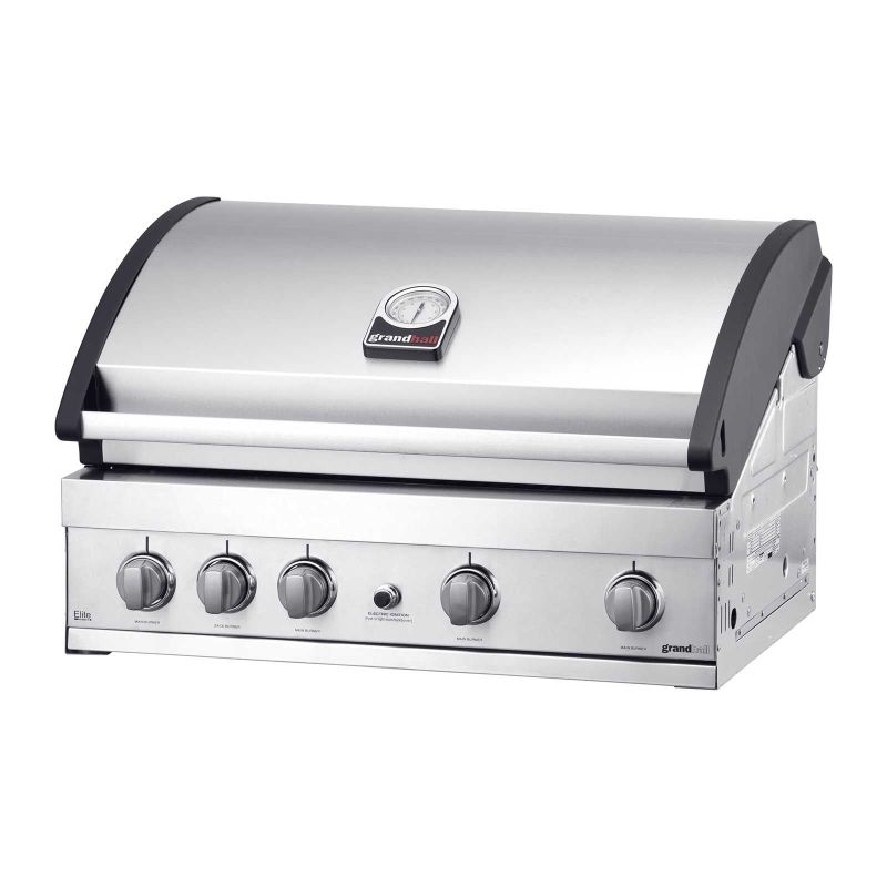 Gratar pe gaz cu 5 arzatoare (4 inox + 1 infrarosu), incastrabil, grile inox, plita fonta, Grandhall Elite GT4S-S K04000202A - 4