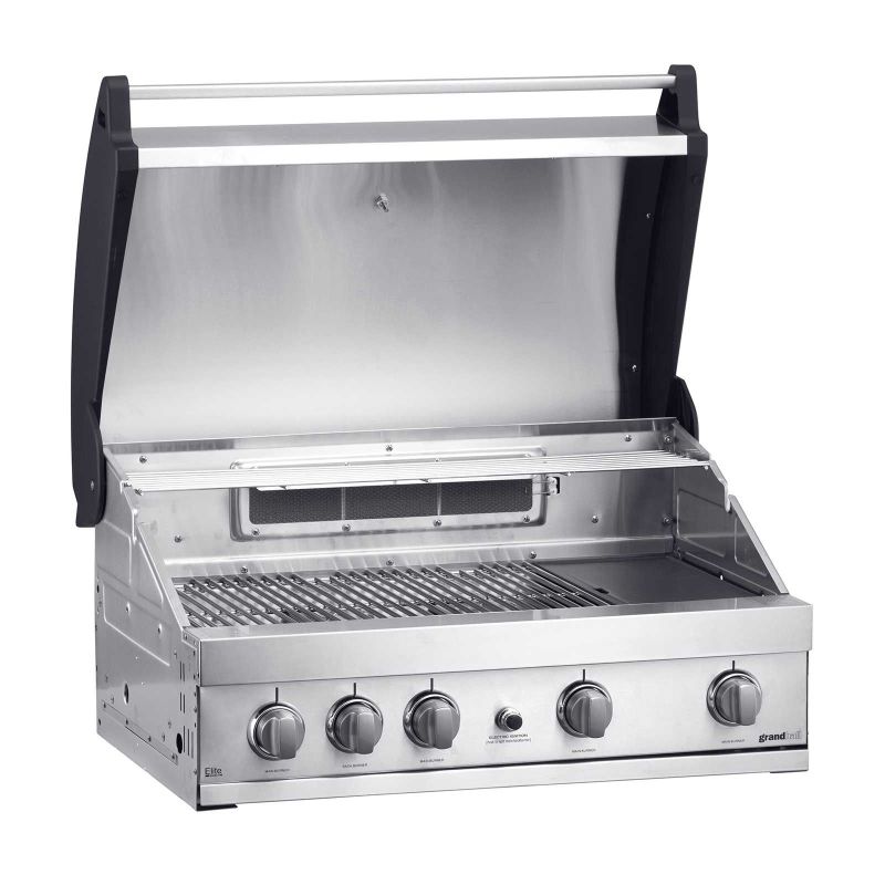 Gratar pe gaz cu 5 arzatoare (4 inox + 1 infrarosu), incastrabil, grile inox, plita fonta, Grandhall Elite GT4S-S K04000202A - 7