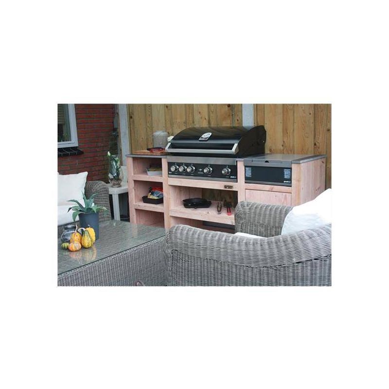 Gratar pe gaz cu 5 arzatoare (4 inox + 1 infrarosu), incastrabil, grile fonta, plita fonta, Grandhall Maxim GTI4B-V K04000199A -