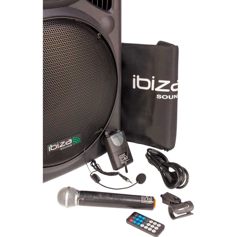 Boxa activa portabila Ibiza difuzor 38CM USB MP3 PORT15VHF-BTWH - 16