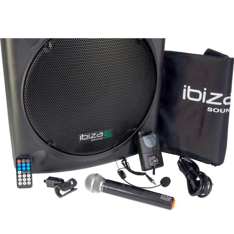 Boxa activa portabila Ibiza difuzor 38CM USB MP3 PORT15VHF-BTWH - 18