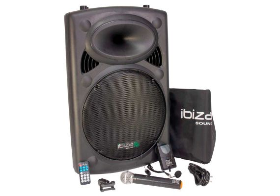 Boxa activa portabila Ibiza difuzor 38CM USB MP3 PORT15VHF-BT - 1 Boxa activa portabila Ibiza difuzor 38CM USB MP3 PORT15VHF-BT - 1