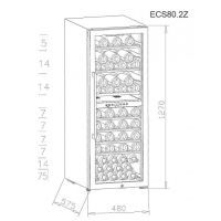 Racitor de vin, 75 sticle, compresor, 2 zone ECS80.2Z - 8