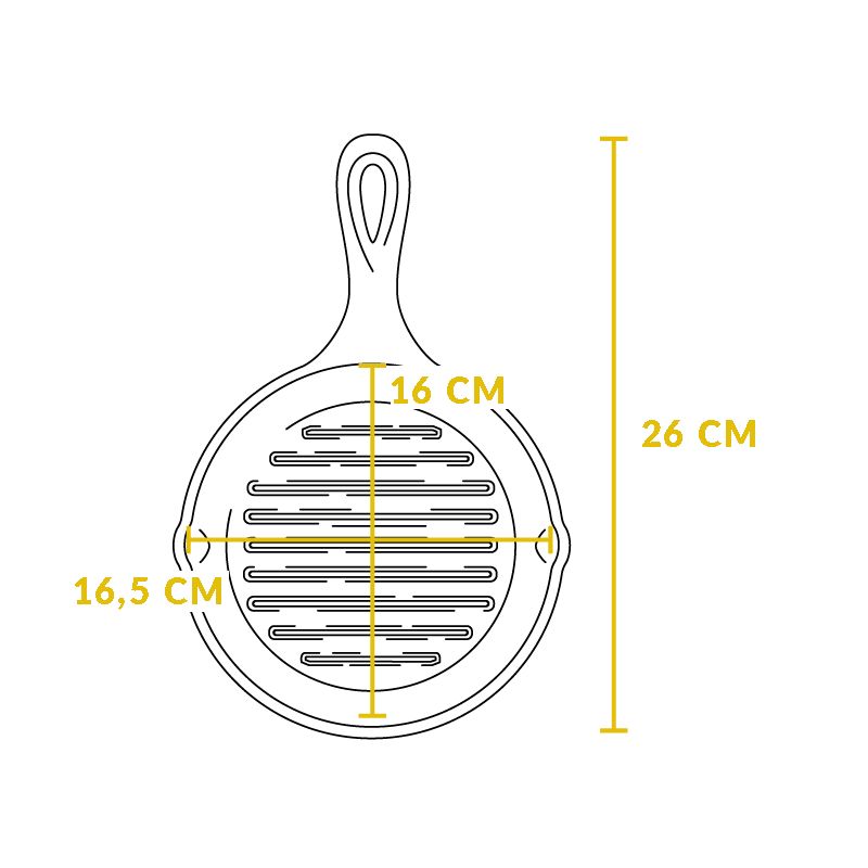 Tigaie grill adanca rotunda din fonta cu maner Lodge 16,5 cm L-3GP - 11