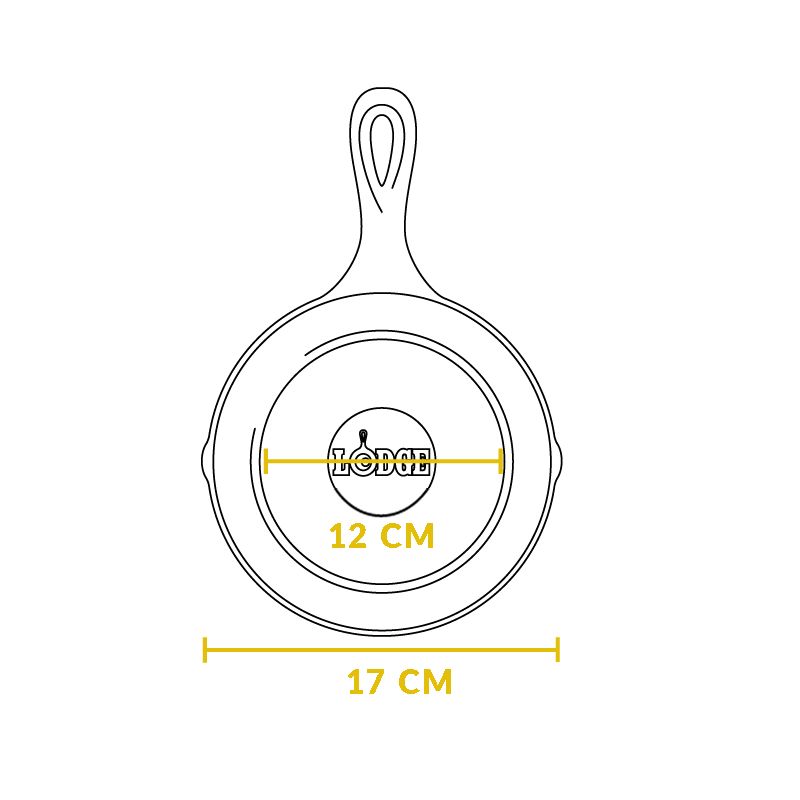 Tigaie grill adanca rotunda din fonta cu maner Lodge 16,5 cm L-3GP - 12
