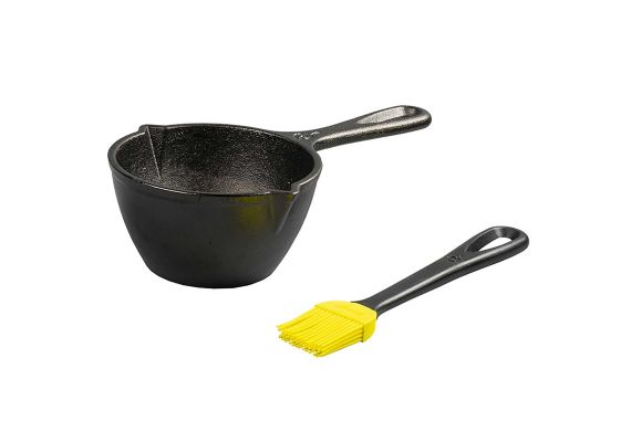 Tigaie inalta rotunda din fonta pentru sos cu pensula de silicon Lodge 7 cm L-MPB21 - 1 Tigaie inalta rotunda din fonta pentru sos cu pensula de silicon Lodge 7 cm L-MPB21 - 1