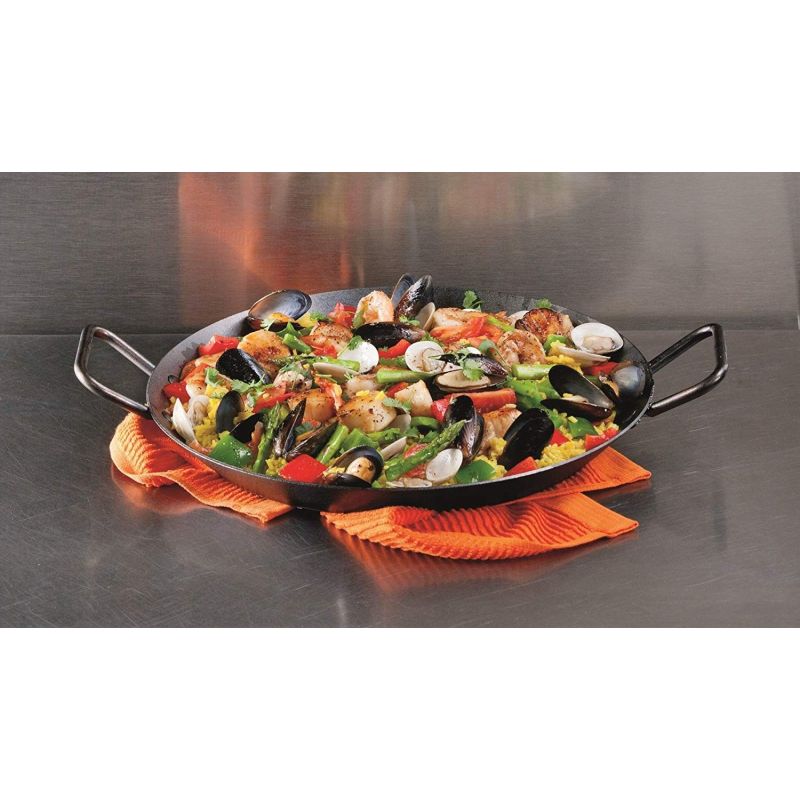 Tigaie adanca rotunda din otel carbon cu manere asezonata Lodge 38 cm L-CRS15 - 3
