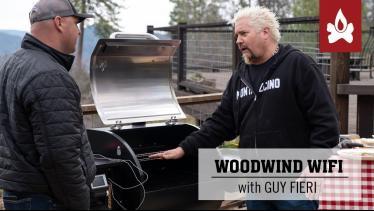 Guy Fieri cooking on the new Camp Chef Woodwind