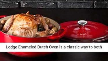 Lodge 7 Quart Oval Dutch Oven Enameled Cast Iron